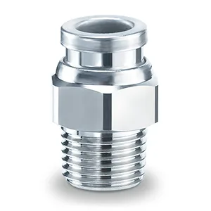 KQB2H-F One-touch Bağlantı elemanı, FDA Compliant, SUS 304 and Electroless Nickel Plated Brass, Male Konnektör - KQB2H-F