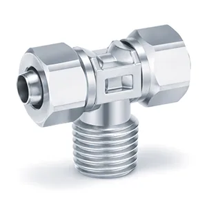 KFG2T-F Insert Fitting, FDA Compliant, 316 Stainless Steel, Male Branch Tee - KFG2T-F