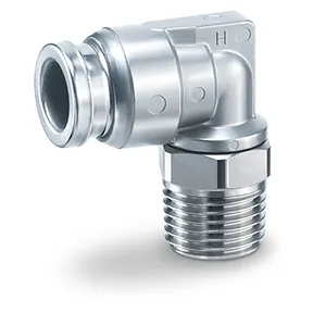 KQB2L-F One-touch Bağlantı elemanı, FDA Compliant, SUS 304 and Electroless Nickel Plated Brass, Male Elbow - KQB2L-F
