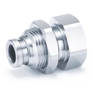 KQB2E-F One-touch Bağlantı elemanı, FDA Compliant, SUS 304 and Electroless Nickel Plated Brass, Bulkhead Konnektör - KQB2E-F