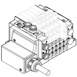 SS5Y3-12L SS5Y3-12L, 3000 Series Manifold, Lead Wire (IP67), Top Ported