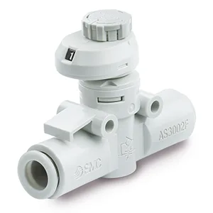AS*2*FSM/FSC Speed Kontrolörler, Low Speed, One-touch Bağlantı elemanı, ile Push-lock & Indicator, In-line - AS*2*FSM/FSC