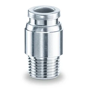 KQB2S-F One-touch Bağlantı elemanı, FDA Compliant, SUS 304 and Electroless Nickel Plated Brass, Hexagon Socket Head Male Konnektör - KQB2S-F