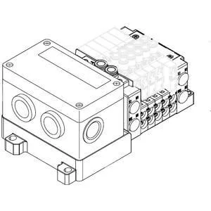 SS5Y3-12S4 SS5Y3-12S4, 3000 Series Manifold for Series EX126 Integrated (Output) Serial Transmission System (IP67), Top Ported