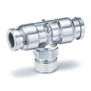KQG2T One Touch Fitting, 316 Stainless Steel, Male Branch Tee - KQG2T