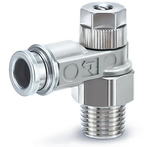 ASB-D Speed Kontrolörler, General Purpose, One-touch Bağlantı elemanı, Flat Head Screwdriver Adjusting, All Metal Exterior, Elbow - ASB-D