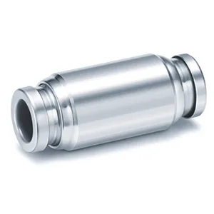 KQB2H-00-F One-touch Bağlantı elemanı, FDA Compliant, SUS 304 and Electroless Nickel Plated Brass, Straight Union - KQB2H-00-F