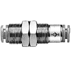 KCE-00 One Touch Fitting, Self-Sealing, Bulkhead Connector - KCE-00