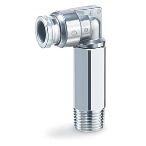 KQB2W-F One-touch Bağlantı elemanı, FDA Compliant, SUS 304 and Electroless Nickel Plated Brass, Extended Male Elbow - KQB2W-F