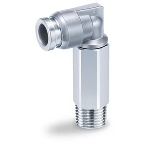 KQB2W-F One-touch Bağlantı elemanı, FDA Compliant, SUS 304 and Electroless Nickel Plated Brass, Extended Male Elbow - KQB2W-F