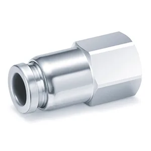 KQB2F-F One-touch Bağlantı elemanı, FDA Compliant, SUS 304 and Electroless Nickel Plated Brass, Female Konnektör - KQB2F-F